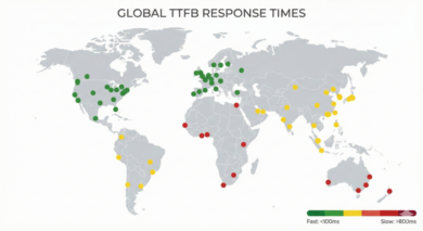 Global TTFB Map Global TTFB measurements map