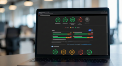 Laptop Dashboard Dashboard displayed on laptop