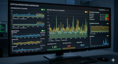 Database Pool Dashboard Database connection pool dashboard with saturation trend